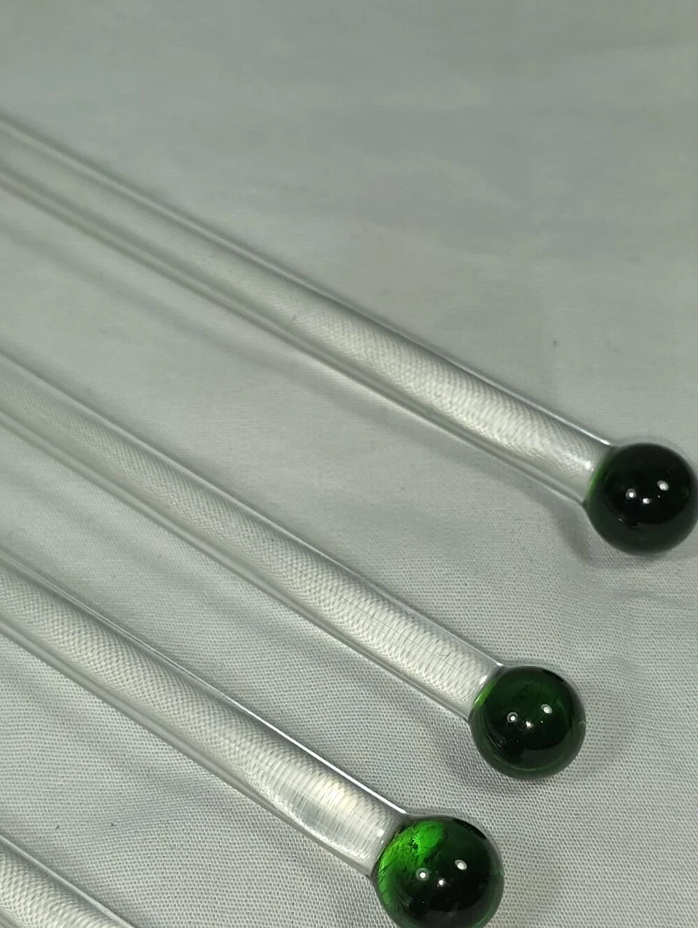 Vintage Hand Blown Glass Palm Tree Cocktail Stir Sticks Tiki Barware Set of 10